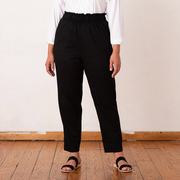 Kick Back High Waisted Linen Trouser Pants | ADAY