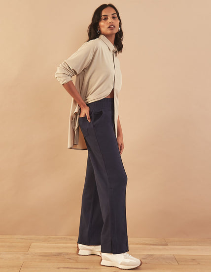 Wide Leg Pants With a High Waist in Tencel and Organic Cotton Stretch  French Terry, Made to Order -  Canada